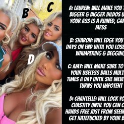Choose your chav Goddess, LOSER! Comment your new owner! #Vc8ypLR2