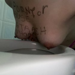 Dumb slave whore wants to keep being porn and ruins her tits to look even more pathetic #NUHPACXN